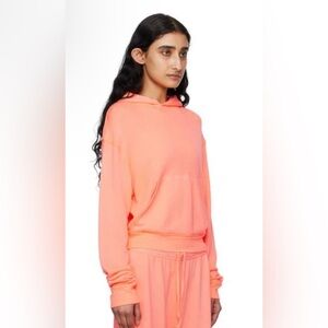 NWT Skims Size Small Women's Neon Orange Long-Sleeved Terry Hoodie
